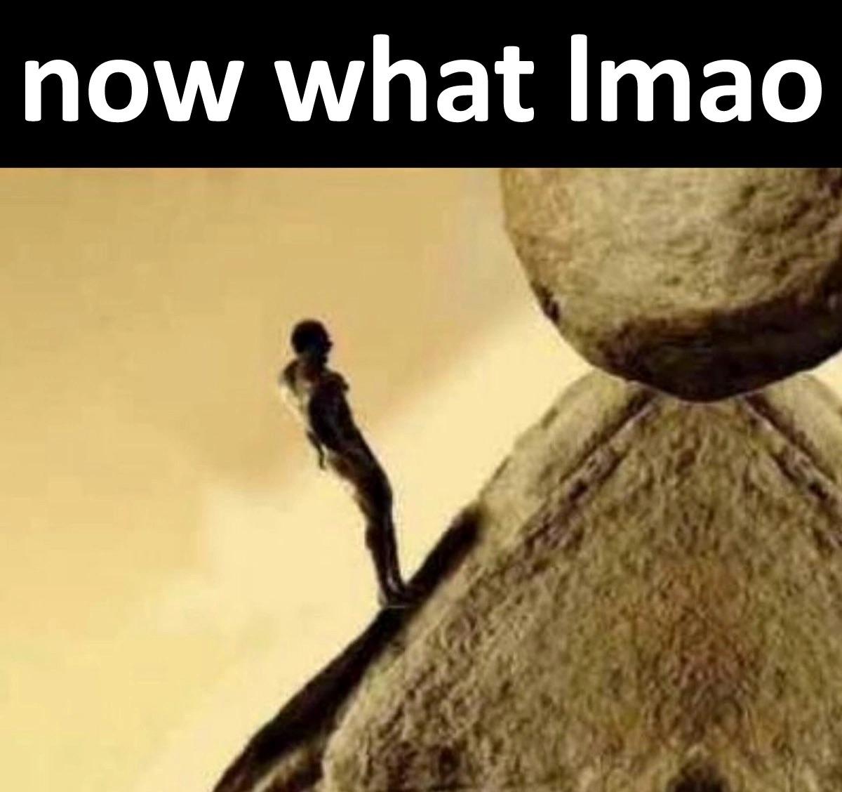 sisyphus reached the top meme